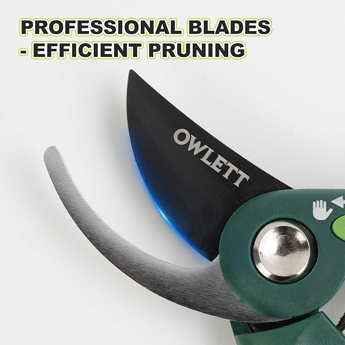 Pruning Shears for Gardening, 8.5" Bypass Garden Scissors Adjustable Grip Width, Ultra-Sharp Hand Pruner Rust-resistant Steel Blade Heavy Duty Garden Clippers with Safety Lock, Shears Gardening Tools