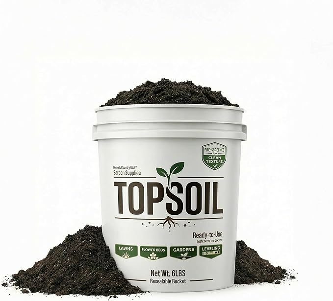 All Purpose Top Soil Pail, Garden Potting Soil Indoor Plants Mix and Potting Soil Outdoor Plants, Versatile Potting Mix for Flowers Vegetables Shrubs and Landscaping (6 lb)
