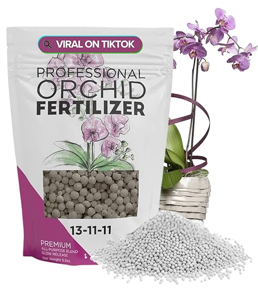 Leaves and Soul Orchid Fertilizer Pellets |13-11-11 Slow Release Pellets for Seedlings and Mature Plants | Multi-Purpose Blend & Gardening Supplies, No Fillers | 5.2 oz Resealable Packaging