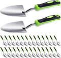 16 Pcs Garden Shovel Aluminum Alloy Heavy Duty Trowel Small Digging Shovels Metal Hand Trowel Spade with Soft Handle for Garden Lawn Yard Planting Tool (Wide Shovel,Green)