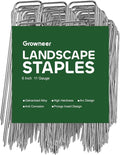 GROWNEER Landscape Staples Anti-Rust, 6 Inch 150pcs Garden Stakes, Galvanized Garden Staples, SOD Pins Yard Stakes for Securing Weed Fabric Barrier, Ground Cover, Artificial Turf, Dog Fence