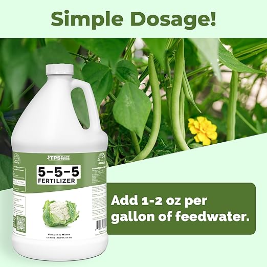 5-5-5 Fertilizer for Plants, Great for Vegetables, Flowers, and Shrubs, Liquid Plant Fertilizer by TPS Plant Foods, 1 Gallon (128oz)