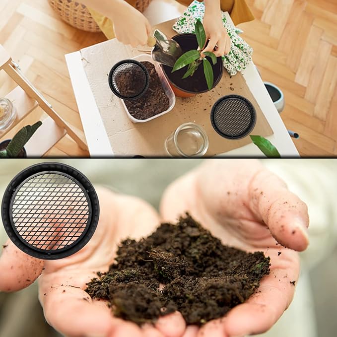 3 Pack Sifting Pan Outdoor Gold Panning Soil Sifter Garden Sieve Mesh Garden Mini Sifting Pan Soil Sand Sieve for Garden Outdoor
