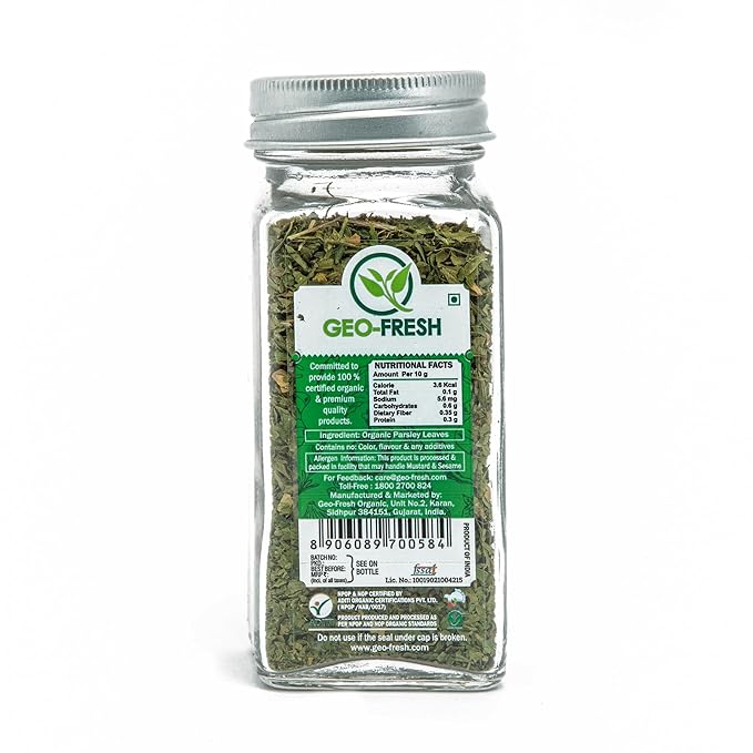 Geo-Fresh Organic Parsley, 0.42 oz (12g), Seasoning | Soups & Salads | Non-GMO, Kosher, 100% Organic, Gluten Free, USDA Certified