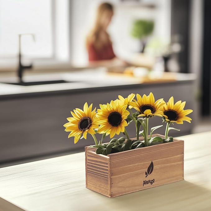 AVERGO Sunflower Seeds Growing Kit – Complete Seed and Plant Indoor & Outdoor Kit with Sunflower Seeds for Planting, Planter, Soil, Tools, Instructions – Ideal for Planting Sun Flowers at Home