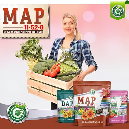 11-52-0 MAP Fertilizer - Made in USA - Nitrogen and Phosphorus Plant Food for Indoor/Outdoor Plants & Flower Gardens - Promotes Vigorous Growth and Big Blooms!