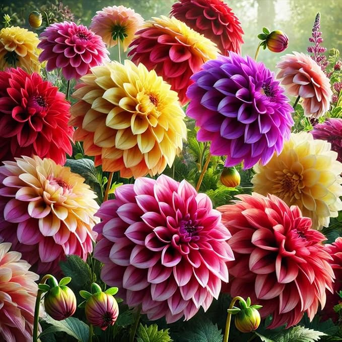 Dahlia Double Mix Seeds – Dahlia Pinnata | Perennial | Vibrant, Long-Lasting Blooms | Ideal for Borders & Cut Flowers