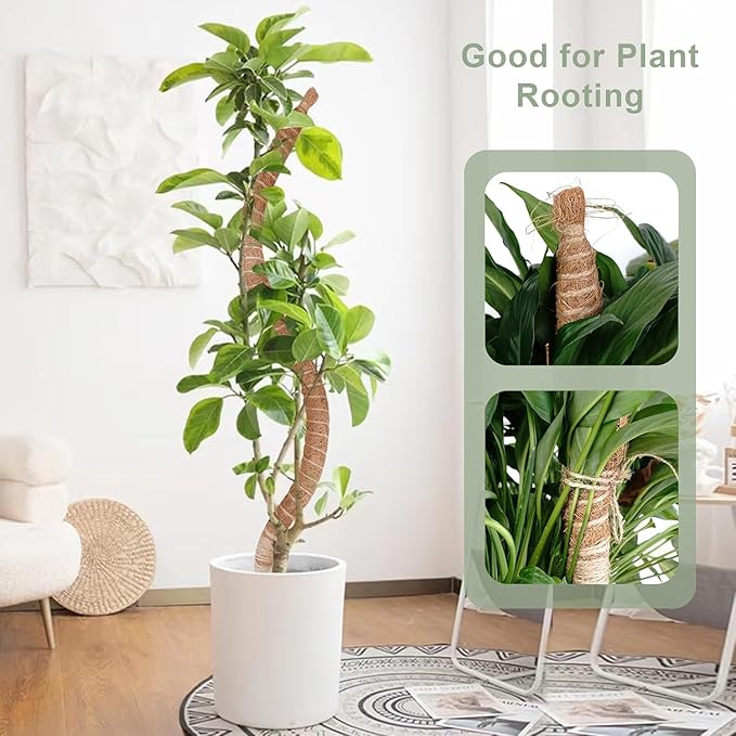 35 Inch Moss Pole for Plants, Bendable Moss Pole for Plants Monstera, Tall Moss Poles for Climbing Plants Indoor, LargeSupport, Garden Trellis Stick Stakes