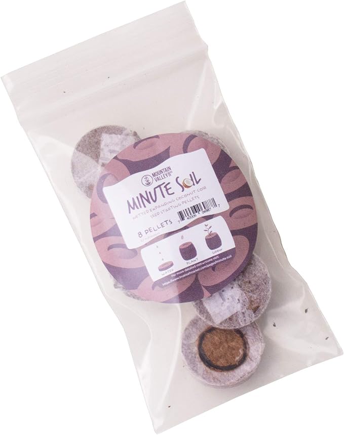 Pure Coco Coir Netted Seed Starting Pellets - 30mm - Pack of 8 - Renewable, Unamended - Superior to Peat Plugs - Self Contained Soil & Pot in One - Grow Garden Seedlings