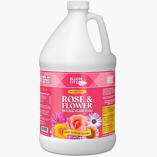 Bloom City Rose & Flower Plant Food – Liquid Fertilizer for More Blooms, Vibrant Color & Healthy Growth, 1 Gallon