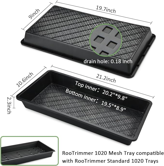 10 Pack 1020 Mesh Trays, Extra Strength 1020 Mesh Bottom Trays with Holes, 20'' x 10'', Heavy Duty Propagation Flats for Microgreens, Seed Starting, Soil Blocks, Hydroponics & Wheatgrass