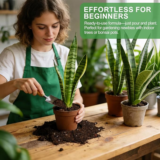 Organic Snake Plant Potting Soil 1qt- Well-Draining Nutrient-Rich Mix for Healthy Roots & Faster Growth, Natural Soil for Sansevieria Plants