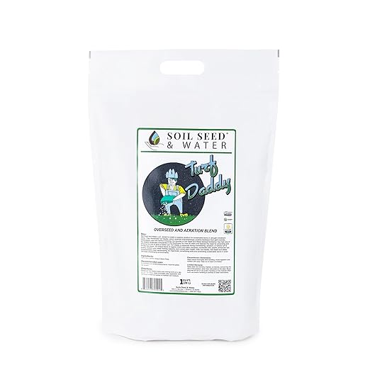Soil Seed & Water Turf Daddy Organic Lawn Fertilizer – Long Term Soil Amendment for Long Lasting Greens, Lawns and Grass - Overseeding Blend - OMRI Listed