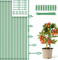 18Pcs Plant Stakes,16inch & 12inch Adjustable Plant Support Stake Plant Sticks for Indoor Outdoor Green Poles with Rings Clips & Ties for Potted Plants Monstera Tomato Orchid Flower