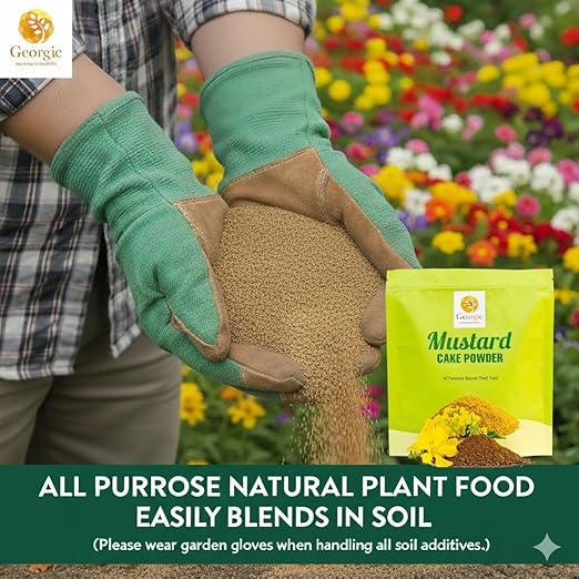 Mustard Oil Cake Powder – All-Purpose Natural Fertilizer Concentrate for Flower, Vegetable, Herb, Fruit Tree & Plants – Organic Soil Conditioner, Plant Food, Garden Fertilizer(1.5 lb)