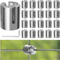 20 Pack Wall Trellis Wire Clamps & Cross Cable Clamps, T316 Stainless Steel Heavy Duty (0.5" OD) for 1/8" Rope, No Drilling Wire Trellis Kit for Outdoor Climbing Plants & Fence