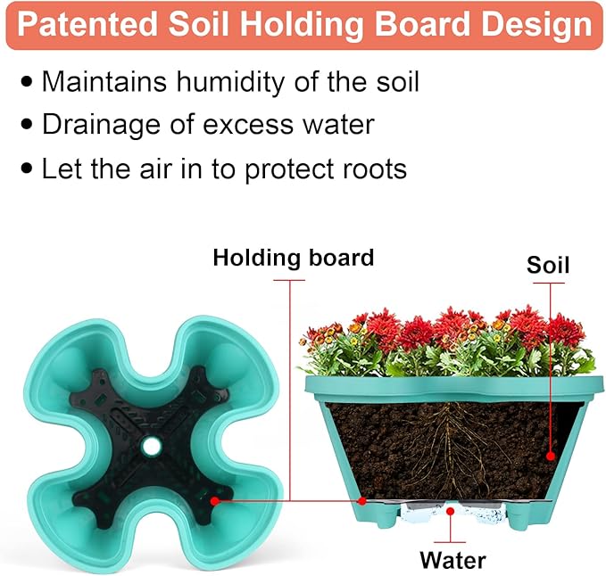 GameXcel Vertical Planter 3 Tier Stackable Planters Garden Planters Strawberry Herb Flower and Vegetable Planter Indoor Outdoor Gardening Pots with Removable Wheels and Tools