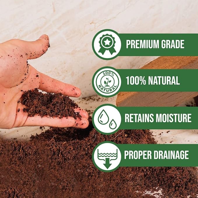 Coco Coir for Plants 2-Pack – 2.4 Gallons Compressed Coconut Coir Bricks, 1.5 lb. Low EC, pH Balanced Coco Peat for Indoor & Outdoor Gardening, Potting Soil, Indoor Plant Soil