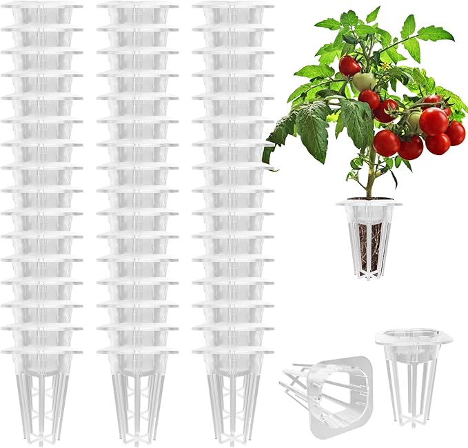 Square Grow Baskets Replacement Compatible with iDOO IG201 Hydroponics Growing System, Seed Pod Baskets for Indoor Herb Garden, Plant Grow Containers Fit Square Grow Sponges, 50 Pack, White