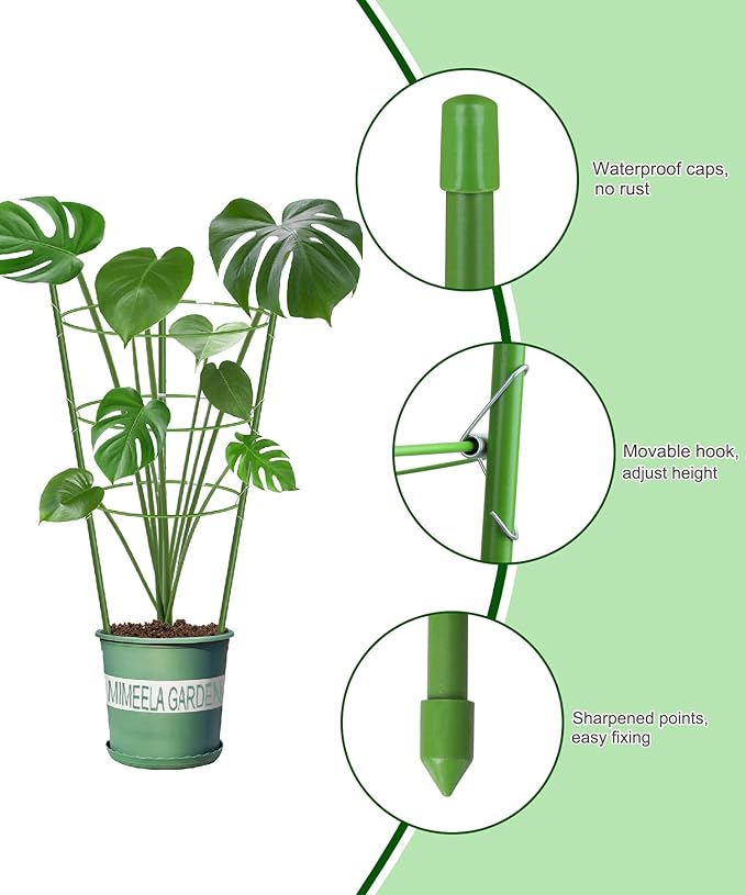4 Pack Garden Plant Support Tomato Cage, Upgrade 18" Trellis for Climbing Plants, Plant Trellis Kits (18")