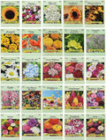 Set of 25 Flower Seed Packets - Flower Seeds in Bulk - 15 or More Varieties Available - Great for Creating Colorful Gardens (25)