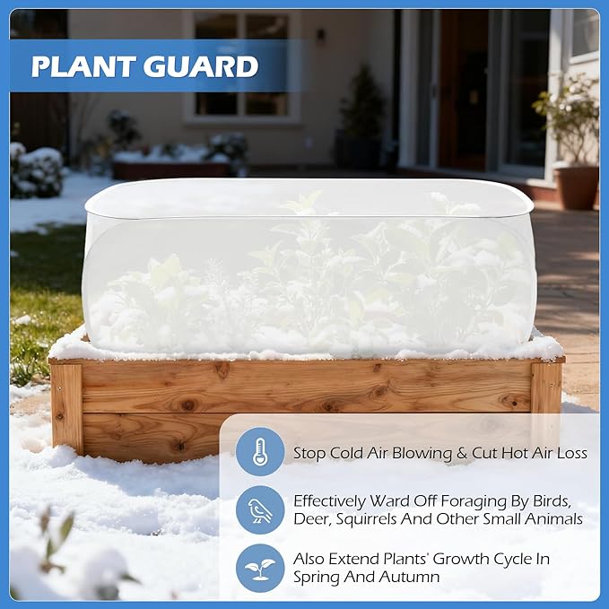 3Pcs Pop-Up Plant Winter Cover, Non-Woven Fabric Shelter with Stakes, Insulated Frost for Garden Beds, Lightweight and Foldable for Shrubs, Vegetables and Small Potted Fruit Trees(3Pcs 39x17x17")