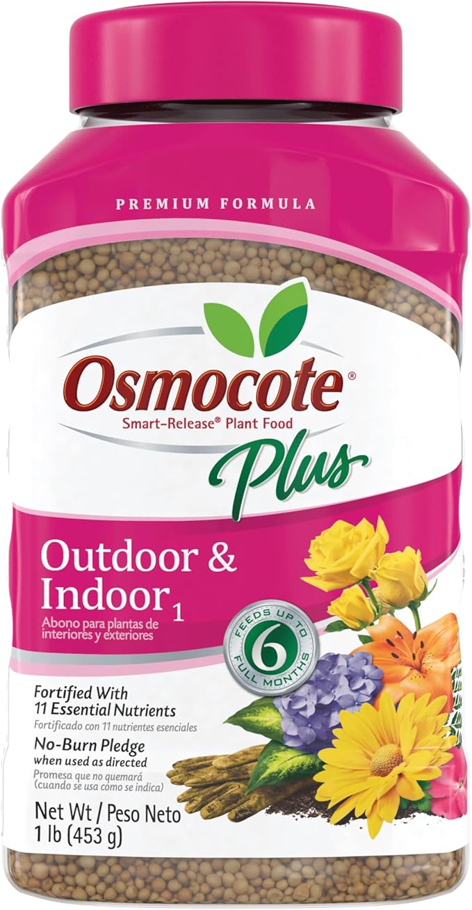 Osmocote Smart-Release Plant Food Plus Outdoor & Indoor - Granular, Continuous Release Plant Fertilizer with 11 Essential Nutrients, 1 lb.