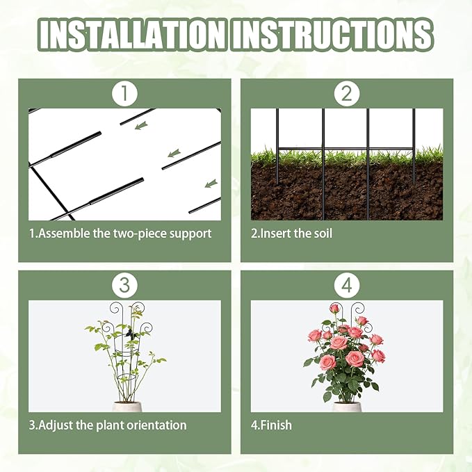 2 Set 30In Taller Plant Trellis for Climbing Plants, Monstera Plant Support Stakes for Outdoor Plants, Expandable Metal Trellis for Potted Plants Climbing Stakes for Garden Vines Flowers(Butterfly)
