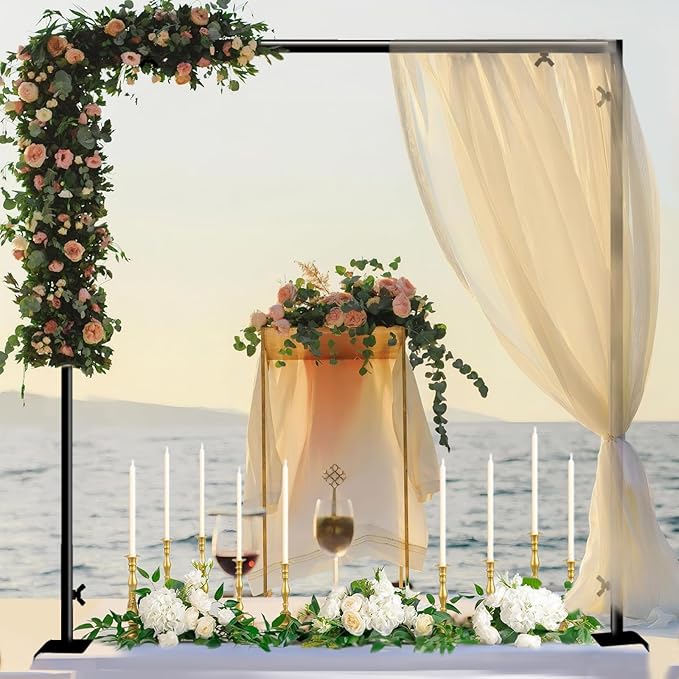 Over The Table Rod Stand with Clamps Adjustable 31"-110'' Length 31"-64" Height Table Balloon Arch Stand with Storage Bag Metal Decorating Rod for Table Hanging