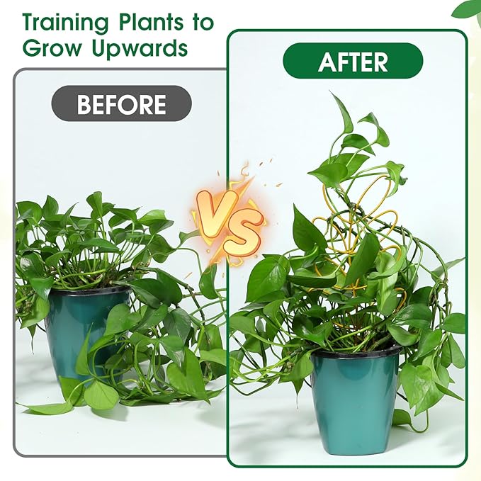Metal Trellis for Potted Plants, 2 Pack 12'' Small Leaf Shape Plant Climber Supports Mini Garden Trellis Indoor Climbing Plants Stakes Houseplant Accessories for Hoya Vines, Pothos, Flower, Monstera