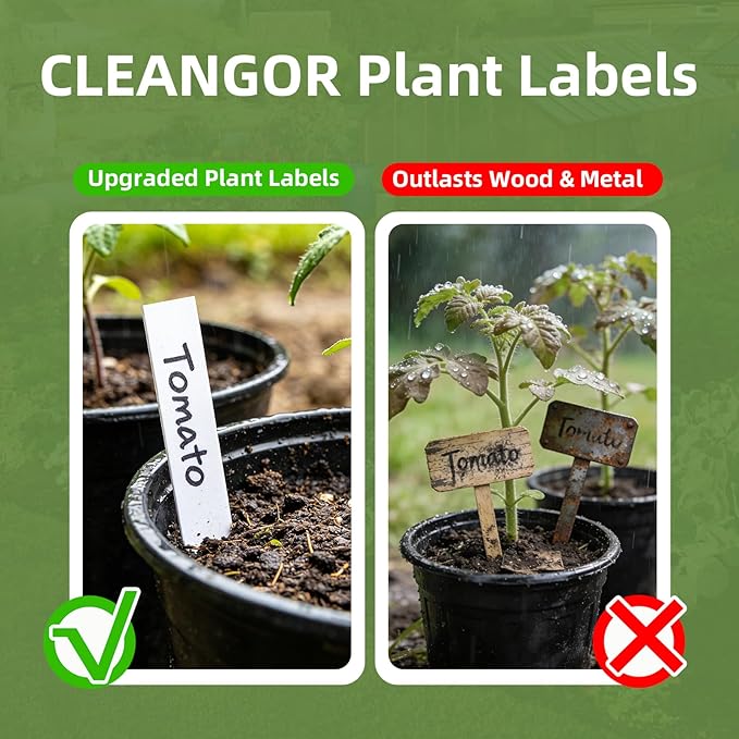 600Pcs Plant Labels with Marker Pen, 4" Plant Tags for Garden Waterproof, Reusable Plastic Plant Markers Garden Labels for Seedlings, Vegetables, Flowers, Gardening Organization Kit