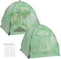 2 Pack Plant Freeze Protection Covers Winter Shrub Covers Plant Frost Protection Tent, Warm Plant Tents Protecting Fruit Potted Plants Tree from Freezing Animals Eating ((22x22x23in, PVC Grid))