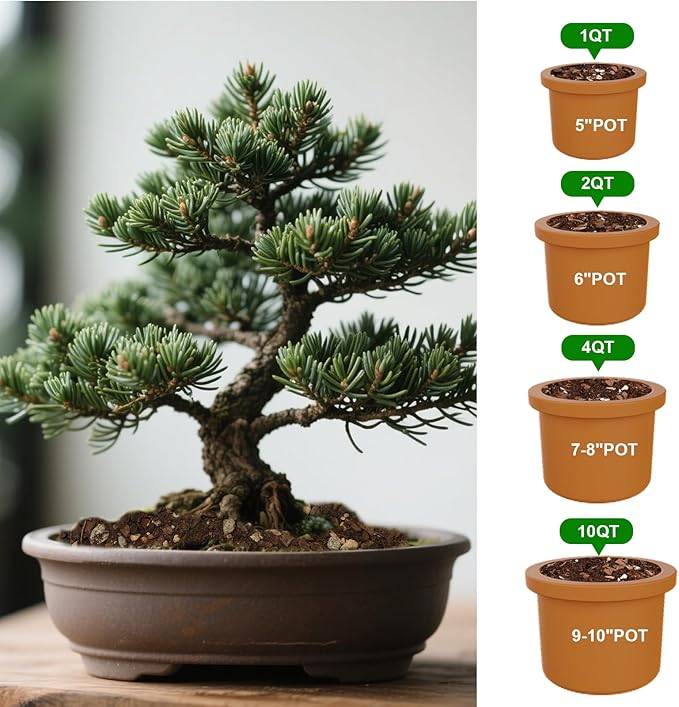 Premium Bonsai Soil Mix with Enhanced Aeration & Drainage 10qt - Professional Grade Potting Soil for Bonsai Pots