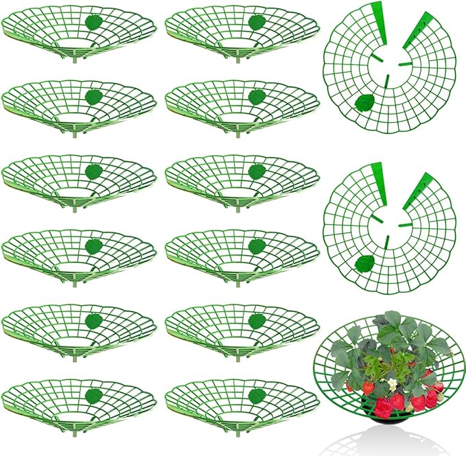 15 PCS Strawberry Supports,Strawberry Plant Support with Strawberry Logo Pattern,Strawberry Planting Rack with 3 Sturdy Support Feet to Prevent Strawberries From Rotting and Ensure Their Cleanliness.