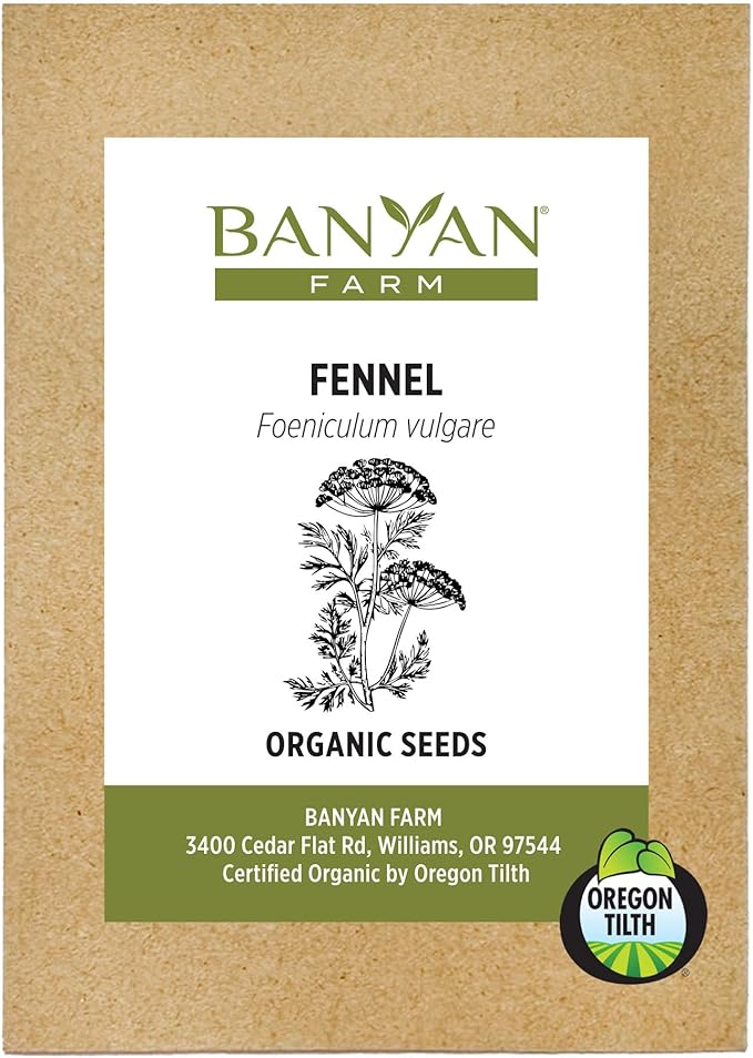 Banyan Botanicals Organic Fennel Seeds – Foeniculum Vulgaris – Grow in Your Home Garden for Fennel Bulb and Seeds – 50 Count – Open Pollinated Non-GMO Easy to Grow