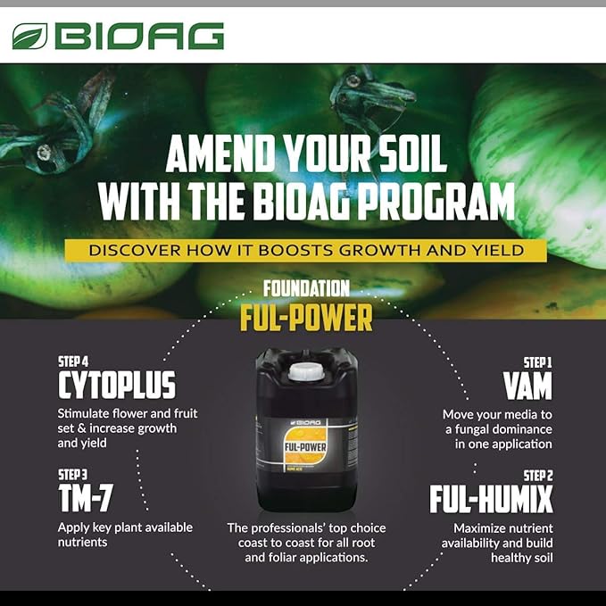 BioAg TM7 Organic Humic Acid Soil Conditioner Plus Essential Micronutrients, Dry Amendment for All Plants, S B Co Cu Fe Mn Mo Zn (100 Grams)