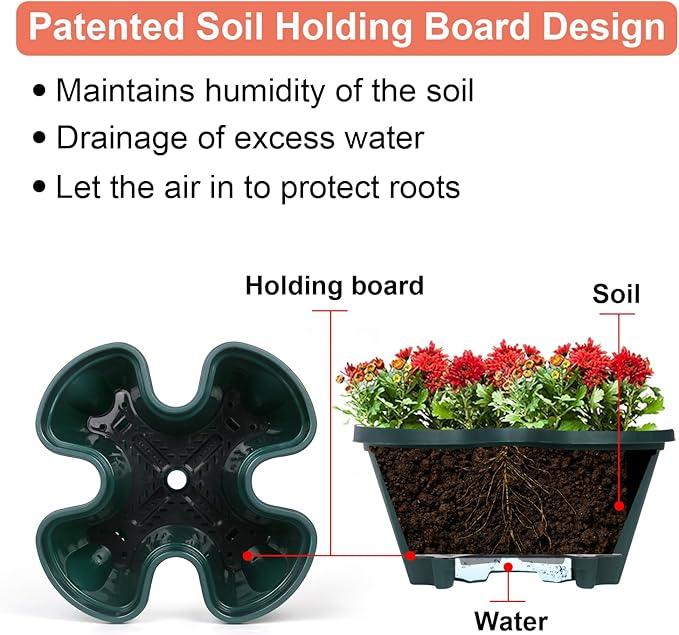 GameXcel Vertical Planter 5 Tier Stackable Planters Garden Planters Strawberry Herb Flower and Vegetable Planter Indoor Outdoor Gardening Pots with Removable Wheels and Tools 2-Pack