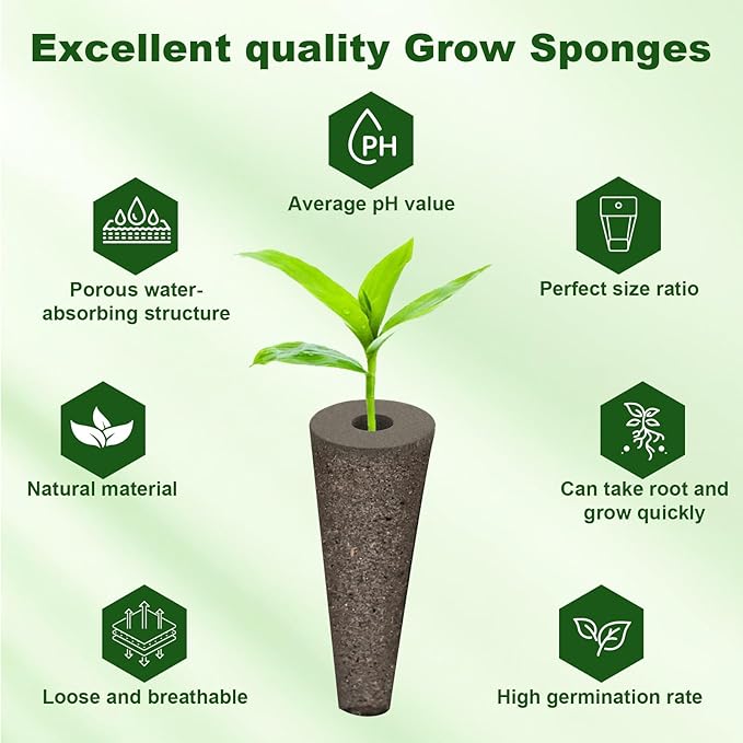 253 Pack Hydroponic Pods Supplies for Aerogarden Pods, Grow Sponges for Hydroponics, Seed Pods Kit with 120 Grow Sponges, 120 Pod Labels,12 Plant Labels, 1 Tweezer for Hydroponic Indoor Garden System