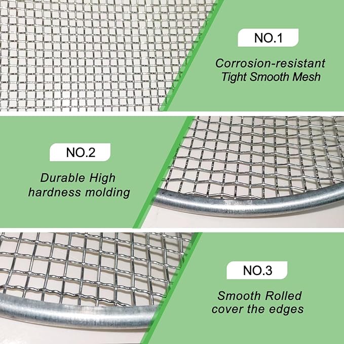 1/6 Inch Compost Sifter for Garden Sand Soil, Garden Potting Mesh Sieve Sifting Pan,Soil Sifter Mesh Gardening Tool Best for Plants and Flowers Growth
