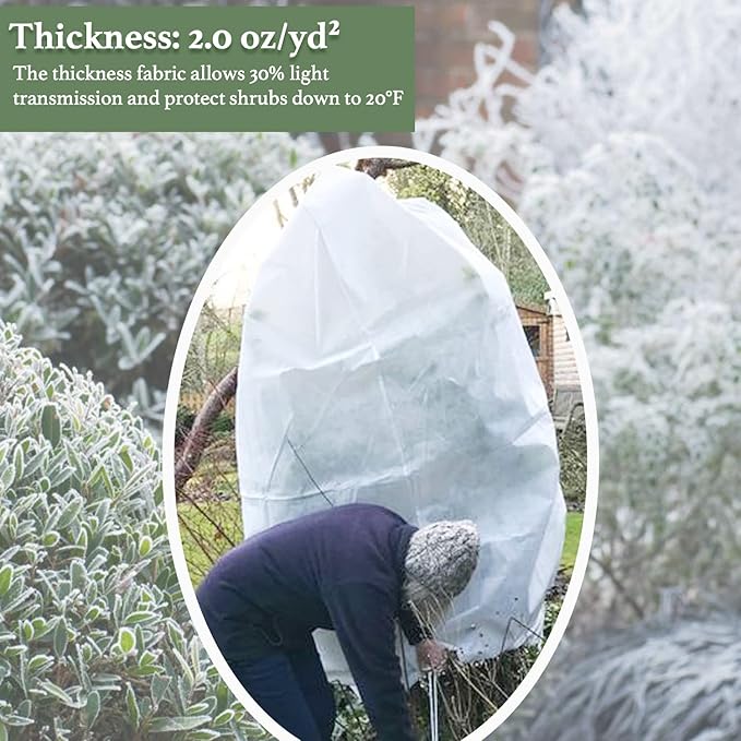 Plant Covers Freeze Protection Shrub Jacket 2.0oz/yd² Plant Covers for Trees 75"x83" Tree Plant Cover for Winter Frost Protection Pest Protection