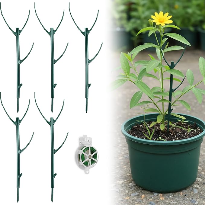 5Pcs Stackable Monstera Plant Support Stakes, Garden Plant Support Stakes for Indoor Outdoor Plants, ClimbingPlant Supports StructuresPlant Holder Stick Moss Pole for Tall Potted Plants