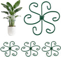 RELBRO Plant Stem Supports, 4.3 Inch Monstera Holder Support Metal Plant Stabilizer for Indoor Outdoor Potted Plants Growing Upright, Green, 4 Pcs