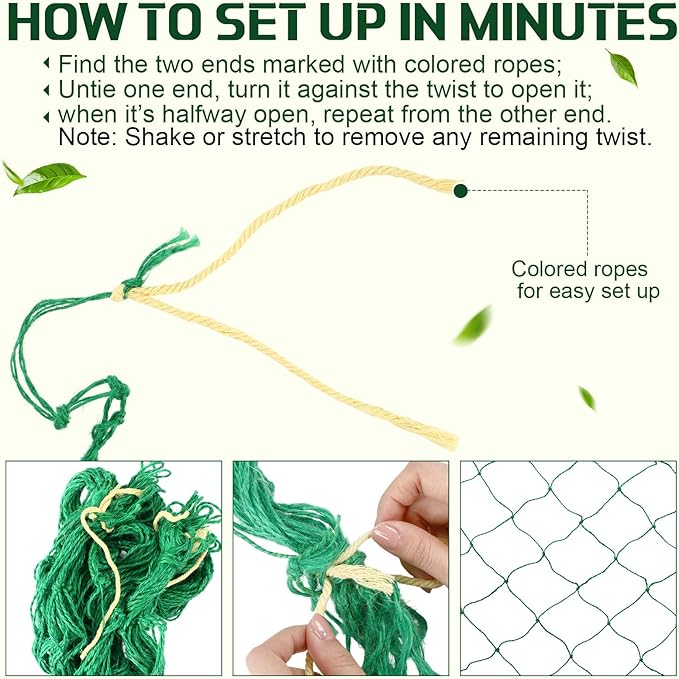 1 Piece Green Plant Support Netting Jute Net Heavy Duty Garden Plant Trellis Netting for Climbing Plants Outdoor Indoor Grow Net for Cucumber Vine Tomatoes Peas Flower Fruits Vegetables (8 ft)