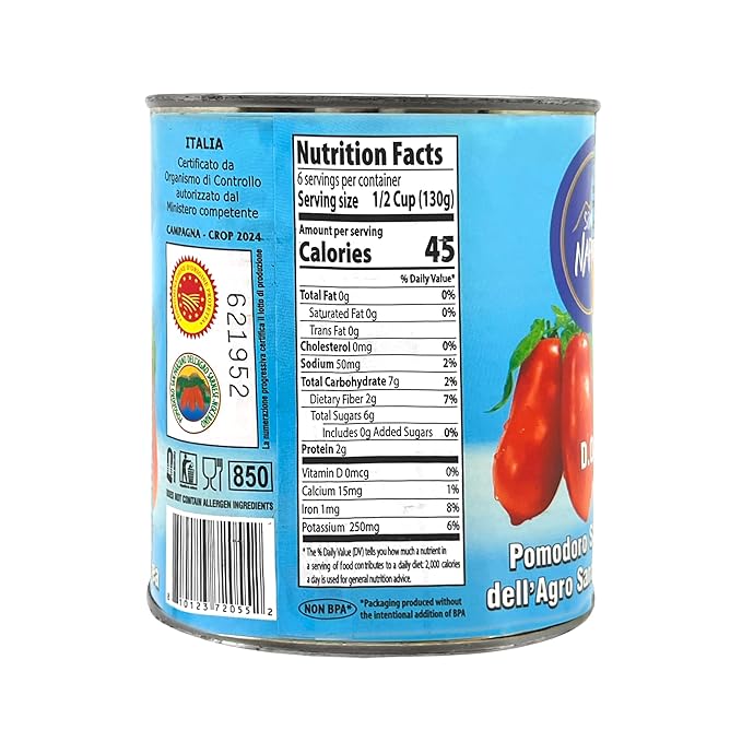 Song' E Napule San Marzano DOP Authentic Whole Peeled Plum Tomatoes, 28 Ounce (Pack of 6)