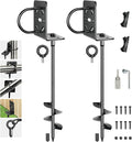 2 Pack 20" Heavy Duty Ground Anchors Shed Anchor Kit, Mobile Home Anchors with Multi Purpose Brackets, Earth Anchor for Gazebos Swing Sets Fences Carports Sheds Goal