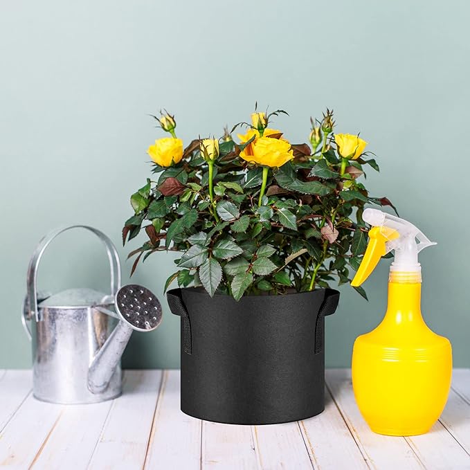 12-Pack 1 Gallon Thickened Non-Woven Grow Bags, Aeration Fabric Pots with Handles