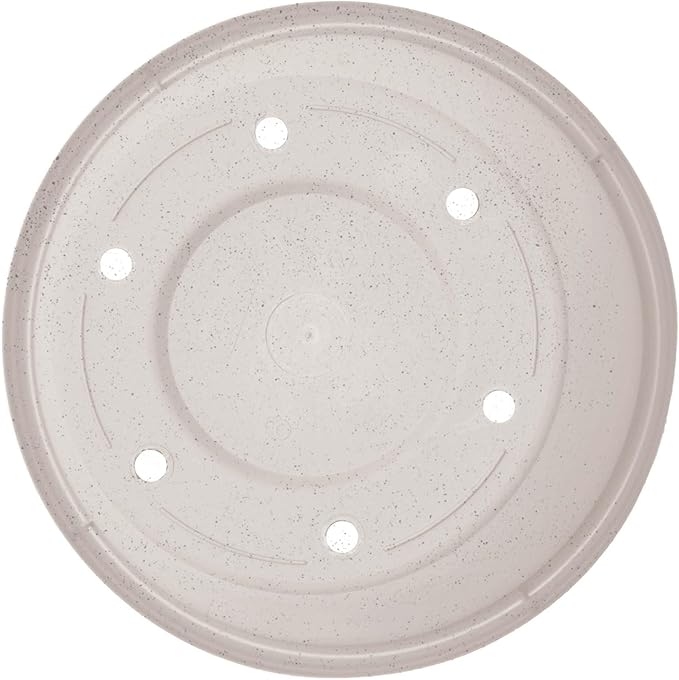 Bloem Terra 10" Diameter Round Vanilla Bean Resin Planter Pot with Drainage Holes for Indoor and Outdoor Gardening