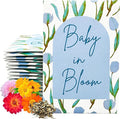 Wildflower Seed Packets Baby in Bloom Shower Party Favors (Pack of 30) - Wildflower Seed Packet Favors Gift (Blue Baby in Bloom)