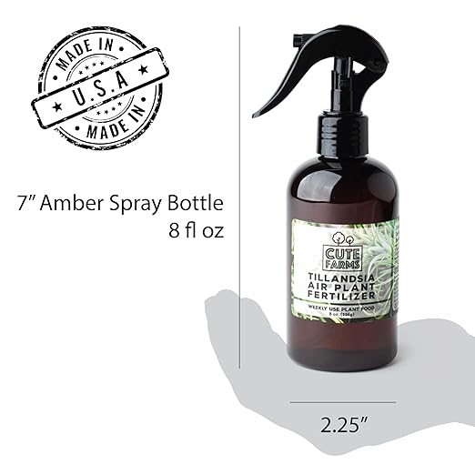 Cute Farms Tillandsia Air Plant Fertilizer | Gentle Weekly Use Formula Plant Food | Formulated Nutrients for Air Plants (8 oz. Spray Bottle)