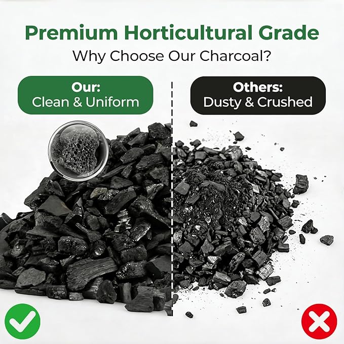 Sukh Horticultural Charcoal for Plants - 2.5Qt. Natural Earth Regulated Supplement for Potting Soil Indoor Plants, Organic Biochar, Succulent Soil, Paphiopedilum, Bonsai, Terrarium